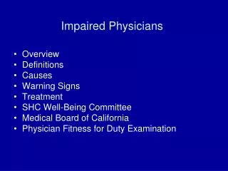 Impaired Physicians