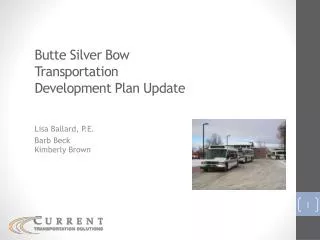 Butte Silver Bow Transportation Development Plan Update
