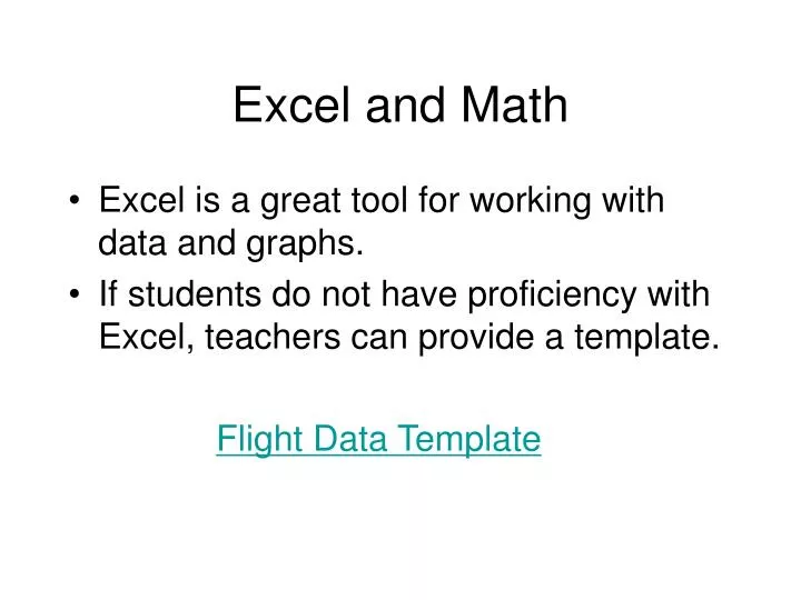 excel and math