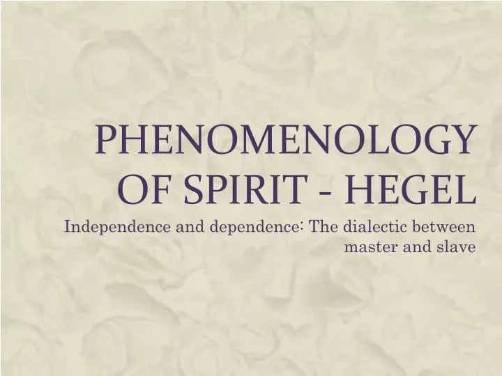 phenomenology of spirit hegel