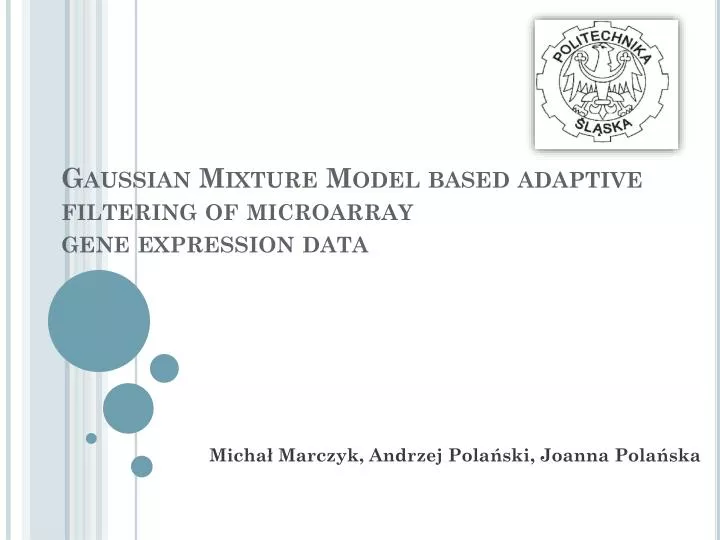 gaussian mixture model based adaptive filtering of microarray gene expression data