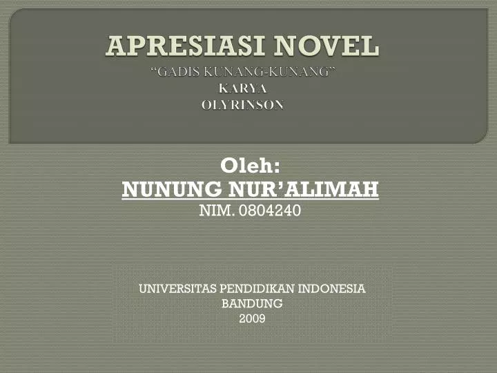 apresiasi novel gadis kunang kunang karya olyrinson