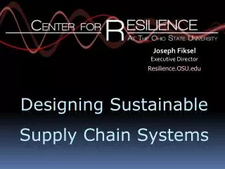 Designing Sustainable Supply Chain Systems