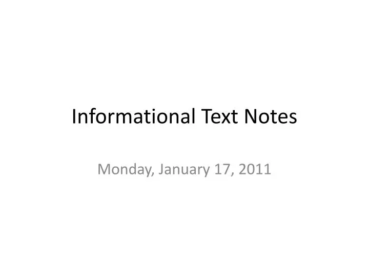 informational text notes