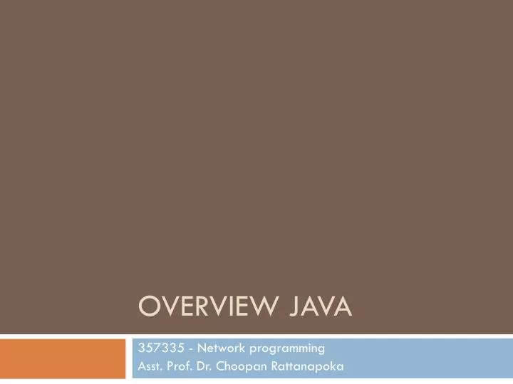 overview java