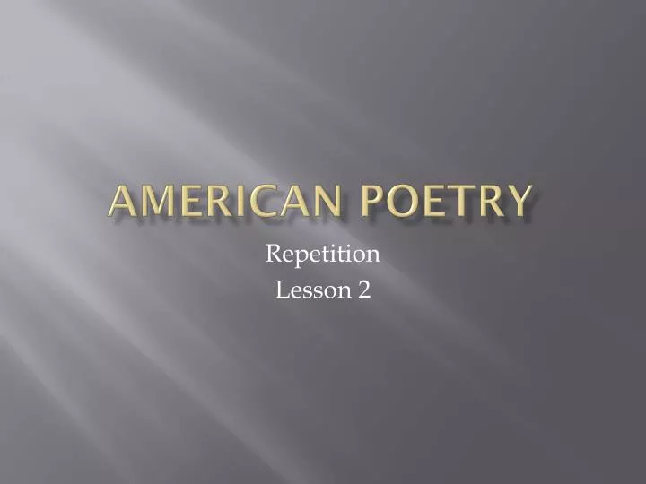 american poetry