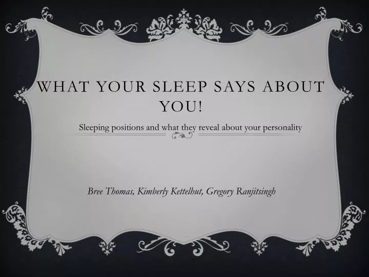 what your sleep says about you