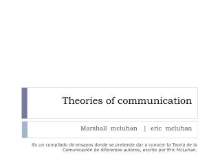 theories of communication