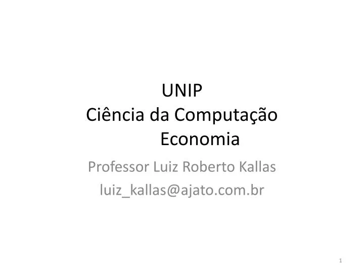 unip ci ncia da computa o economia