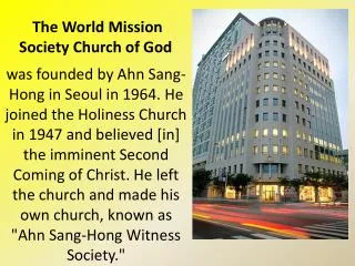 The World Mission Society Church of God