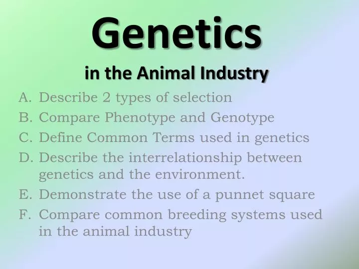 genetics in the animal industry