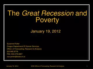 The Great Recession and Poverty