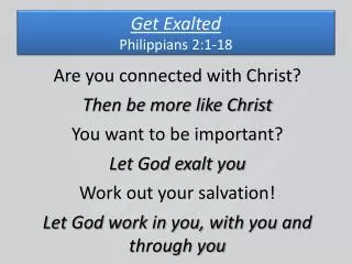 get exalted philippians 2 1 18