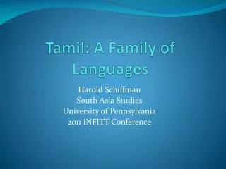 Tamil: A Family of Languages