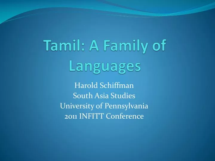 tamil a family of languages