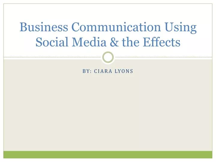 business communication using social media the effects