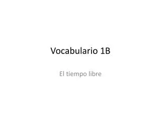 vocabulario 1b