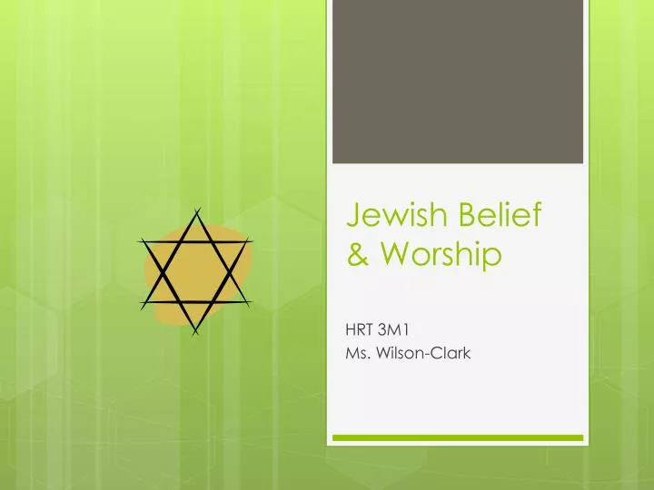jewish belief worship