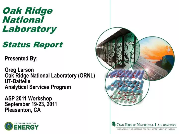 oak ridge national laboratory status report