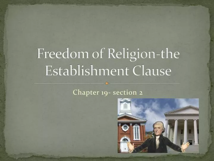freedom of religion the establishment clause
