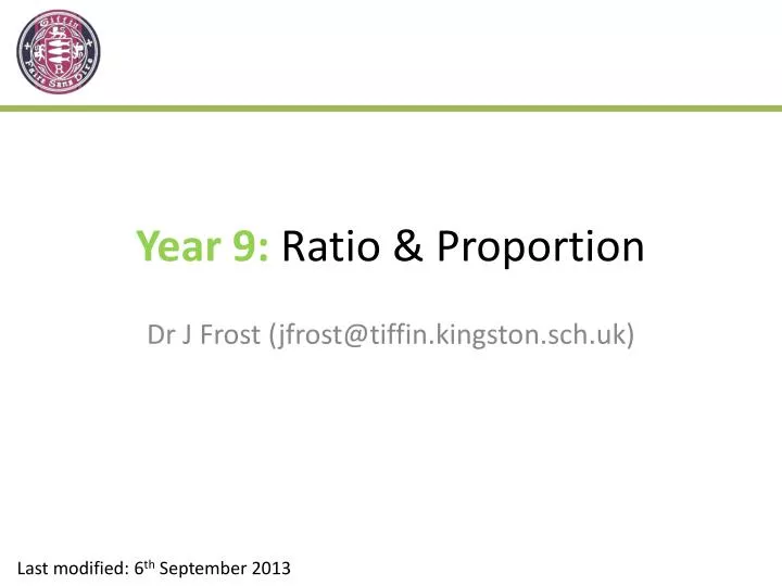 year 9 ratio proportion