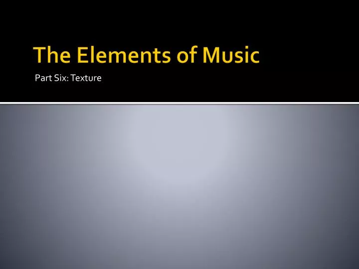 the elements of music