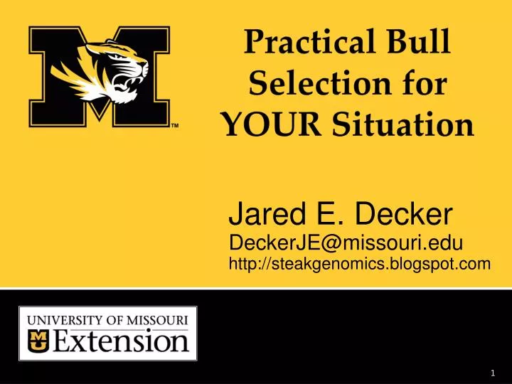 practical bull selection for your situation
