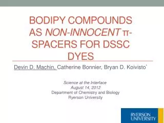 BODIPY Compounds as Non-Innocent ? -Spacers for DSSC Dyes