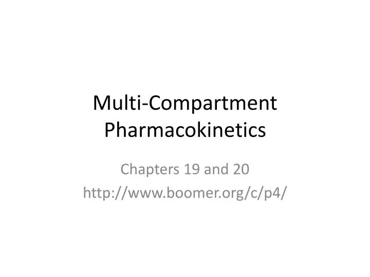 multi compartment pharmacokinetics
