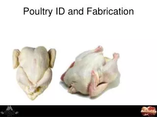 Poultry ID and Fabrication