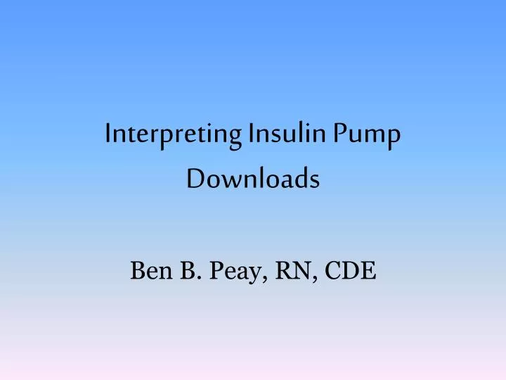 interpreting insulin pump downloads