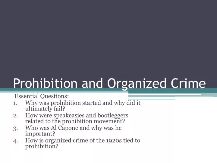 prohibition and organized crime