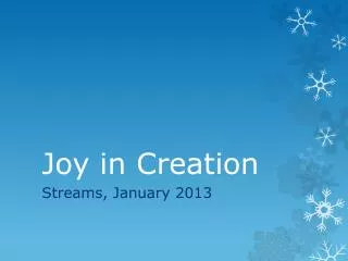 Joy in Creation
