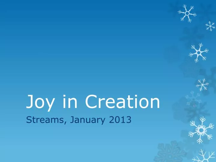 joy in creation