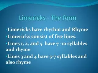 Limericks - The form