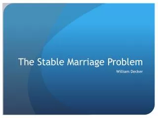 the stable m arriage problem