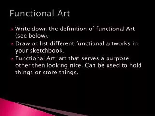 Functional Art