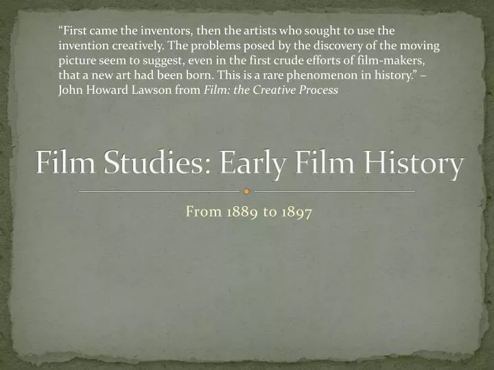 film studies early film history