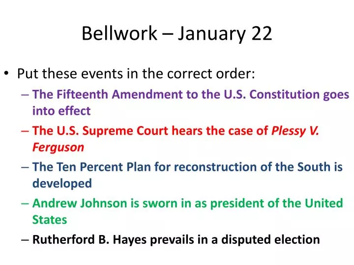 bellwork january 22