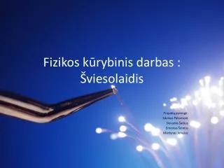 fizikos k rybinis darbas viesolaidis