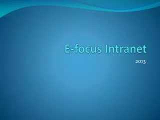 E-focus Intranet