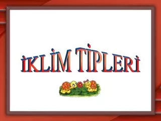 İKLİM TİPLERİ