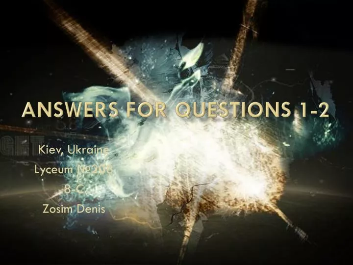 answers for questions 1 2