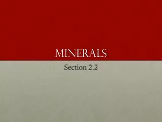 minerals