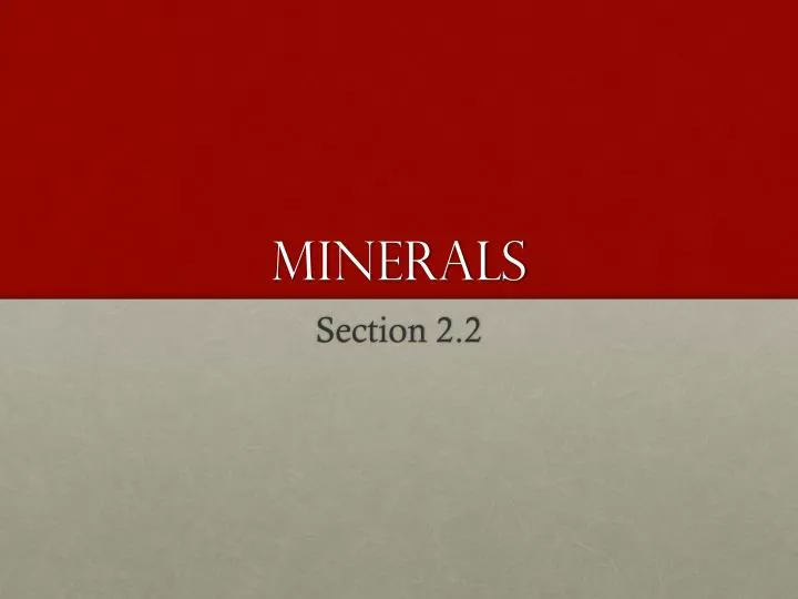 minerals