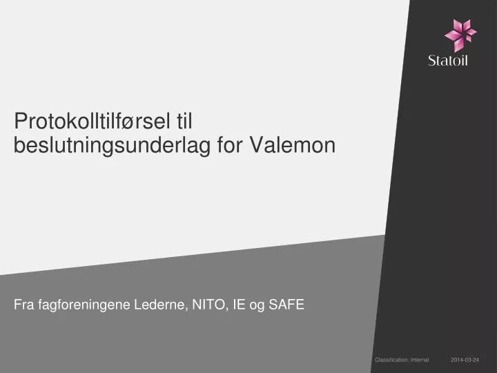 protokolltilf rsel til beslutningsunderlag for valemon