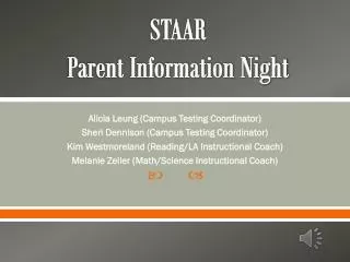 STAAR Parent Information Night