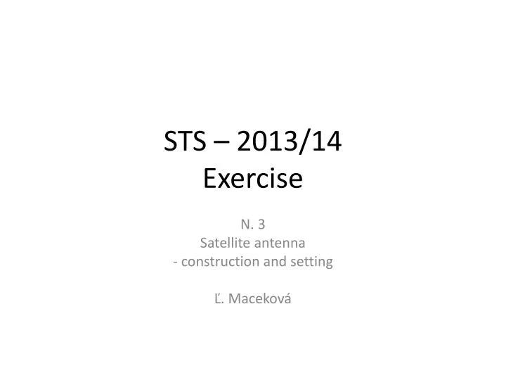 sts 2013 14 exercise
