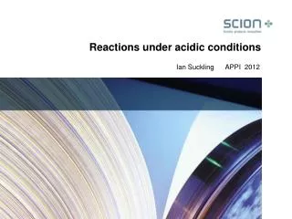 Reactions under acidic conditions