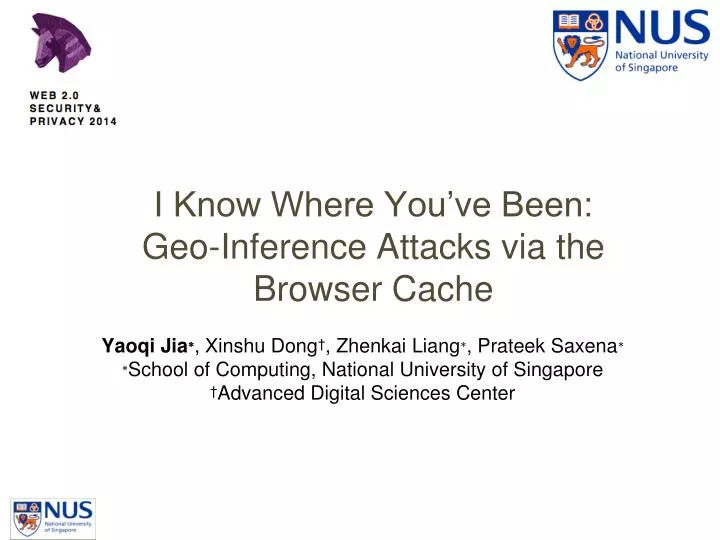 i know where you ve been geo inference attacks via the browser cache